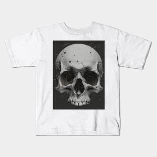 Monochrome Illustration of Skull Kids T-Shirt